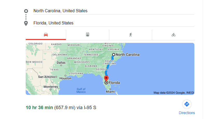 moving from florida to north carolina